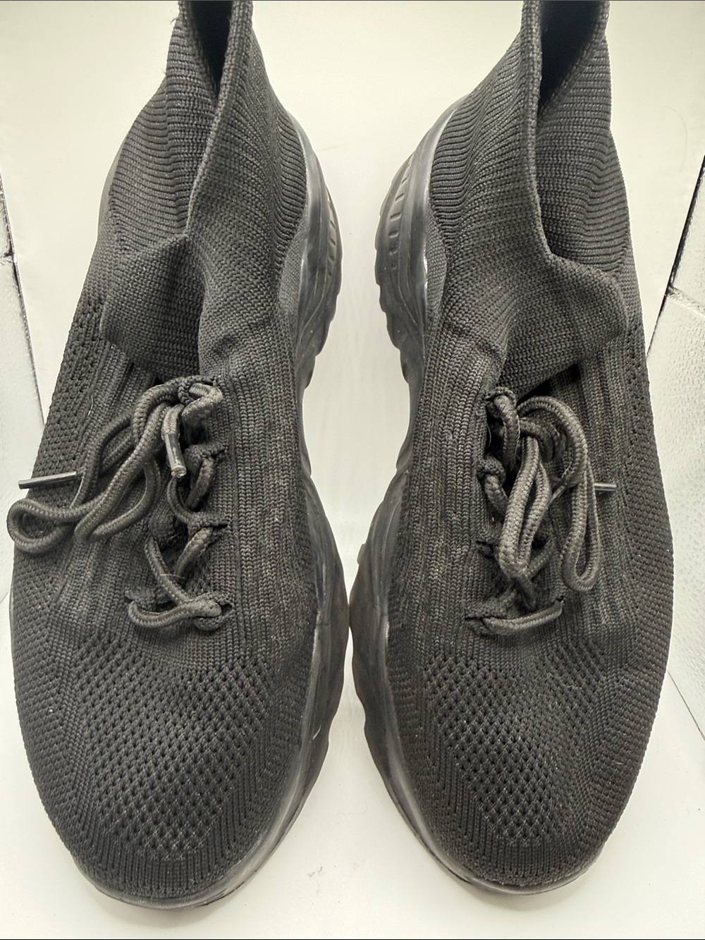 Women’s Black Knit Slip-On Athletic Sneakers
